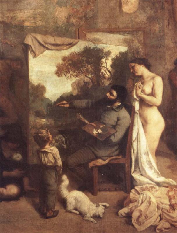 Gustave Courbet Das Atelier.Ausschnitt:Der Maler Spain oil painting art